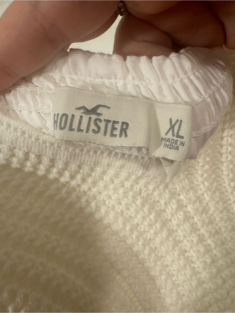 Hollister White Crochet Knit Peplum Crop Top - Picture 5 of 10